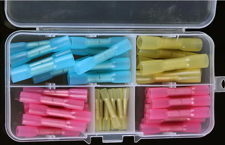 

40pcs Assorted Box of Auto Heat Shrink Waterproof Insulated crimp Terminals Heat Shrink Butt Wire Connector Lugs For Car