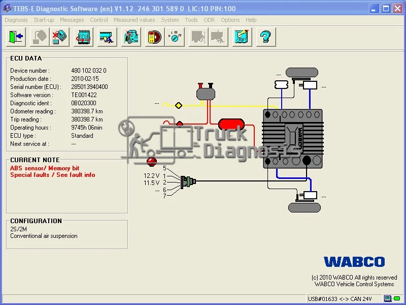 Прицеп и грузовик диагностический интерфейс для WABCO(WDI) Набор для диагностики WABCO