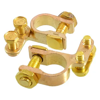 

X Autohaux Car Angle Type Aluminum Alloy Battery Terminal Clamps Clips 2 Pcs
