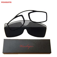 WEARKAPER TR90 So-Mine очки для чтения с клипсой для носа прямоугольные оптические очки кошелек очки по рецепту степень 1,0 до 3