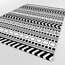Белый черный этнический аутентичный ацтекский 3d принт нескользящий микрофибра Гостиная декоративный современный моющийся коврик