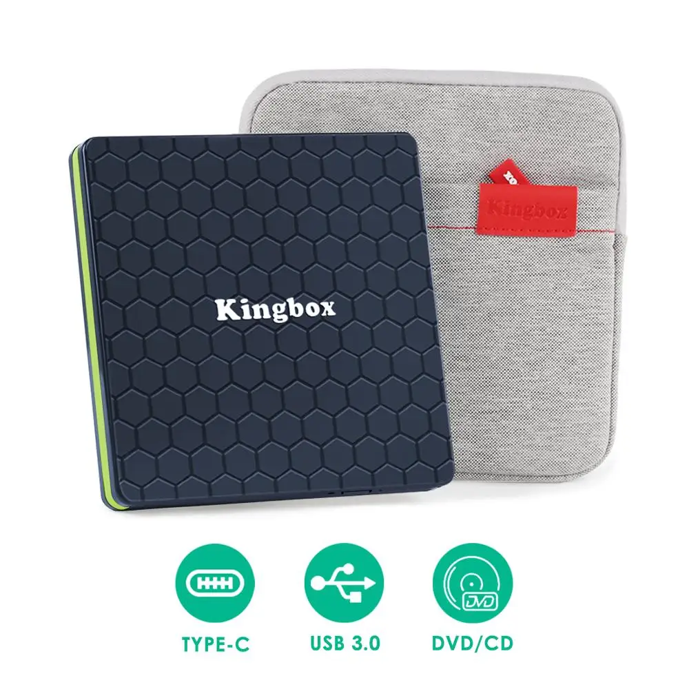 

External DVD Drive USB 3.0 Type-C Portable CD/DVD/CD Optical Drive Slim ROM Burner Writer High Speed Data Transfer Mac OS
