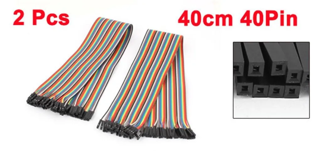 2 шт 40 см F/F 40 P безsolderless цветные гибкие для макетной платы навесные провода мужские и мужские женские и женские аксессуары