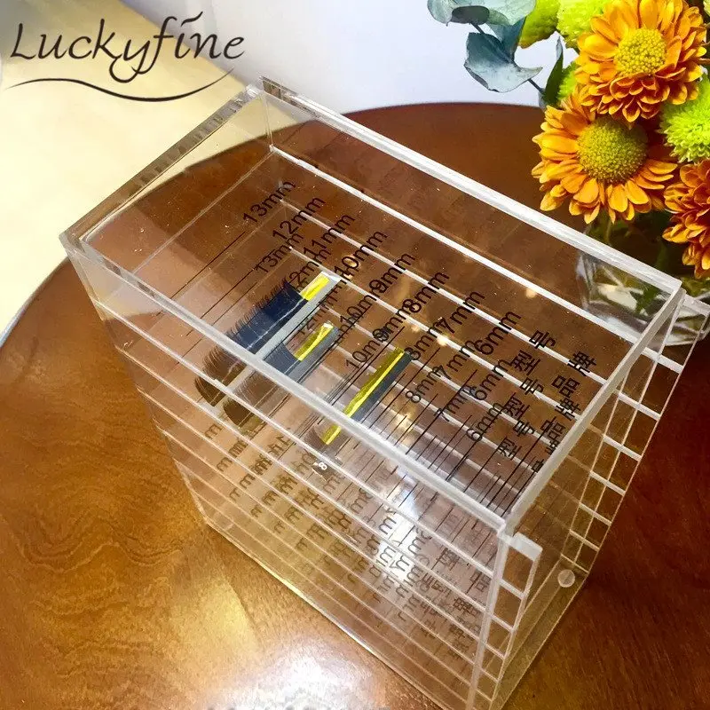 7 Layers Clear Acrylic Storage Box Eyelash Makeup Organizer With