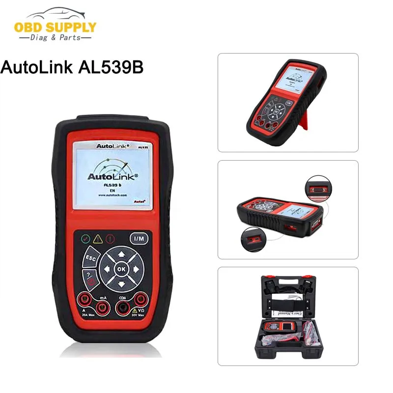 Autel OBDII сканера и электрические диагностический инструмент Автоссылка AL539B с прочитать коды, коды ясно, оперативные данные и батареи Тесты