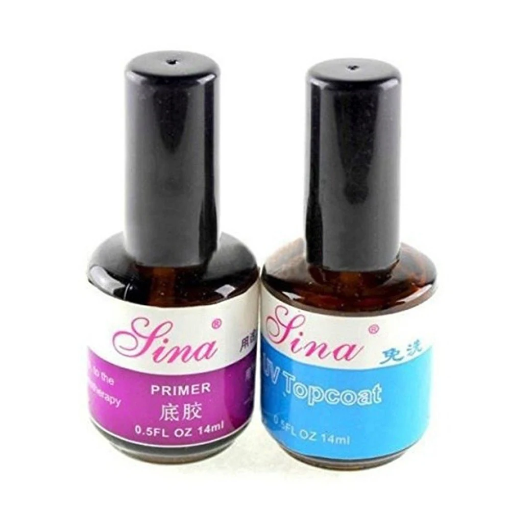 

14ml UV Primer Base Gel Top Coat Pro Nail Art Polish Acrylics 18ml Dessicant