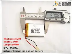 2 шт. [SD] 3,7 в, 750 мАч, [403450] полимер литий-ионный/литий-ионный аккумулятор для игрушка, портативное зарядное устройство, gps, mp3, mp4, сотовый
