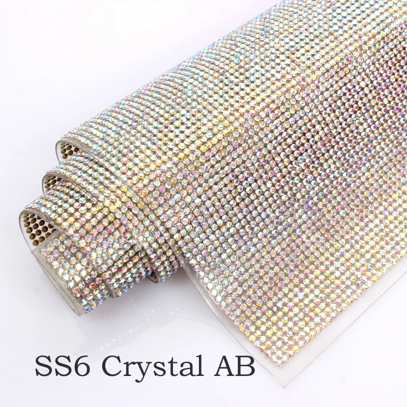 Ss6 Crystal AB сетчатой отделкой 24*40 см Стекло стразами использовать для свадебных