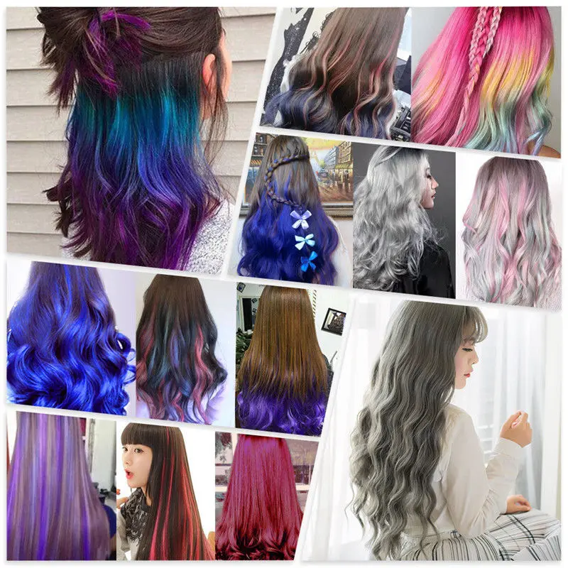 7 Colors Temporary Hair Dye Cream Diy Purple Grey Hair Color Wax