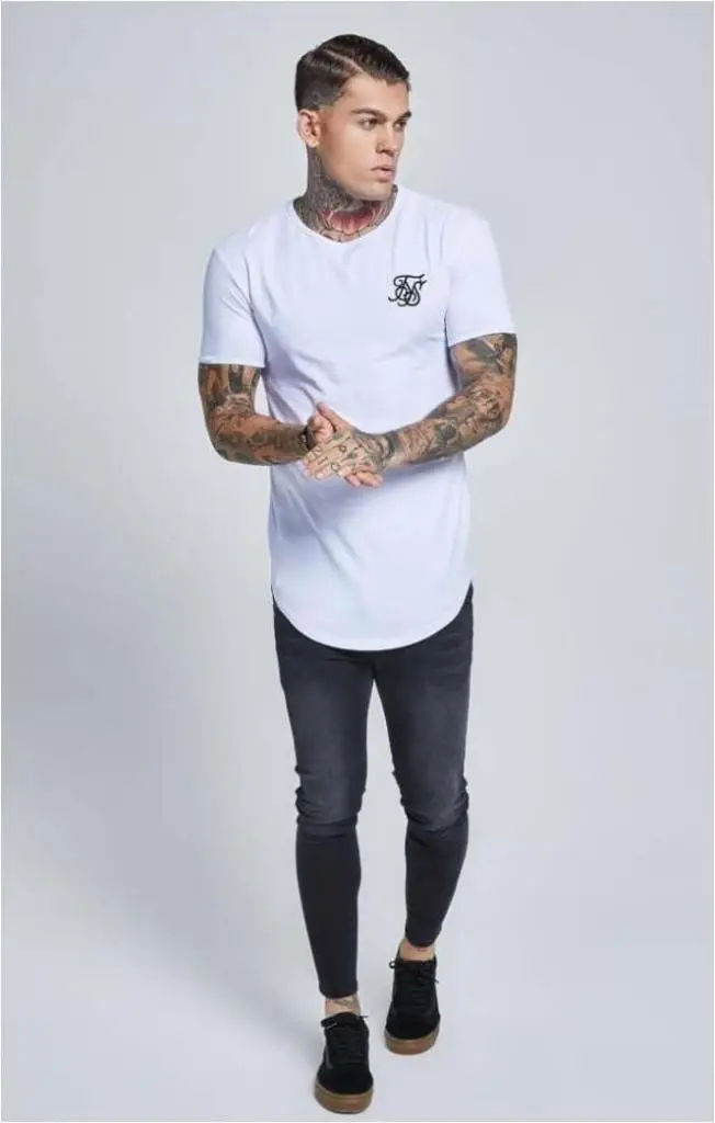 Siksilk с коротким рукавом Футболка для занятий спортом-белая мужская футболка
