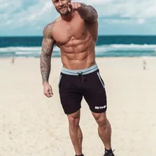 Для мужчин хлопок тренажерный зал шорты Высокие эластичные спортивные фитнес шорты, шорты для бега, обтягивающие колготки для занятий Костюмы