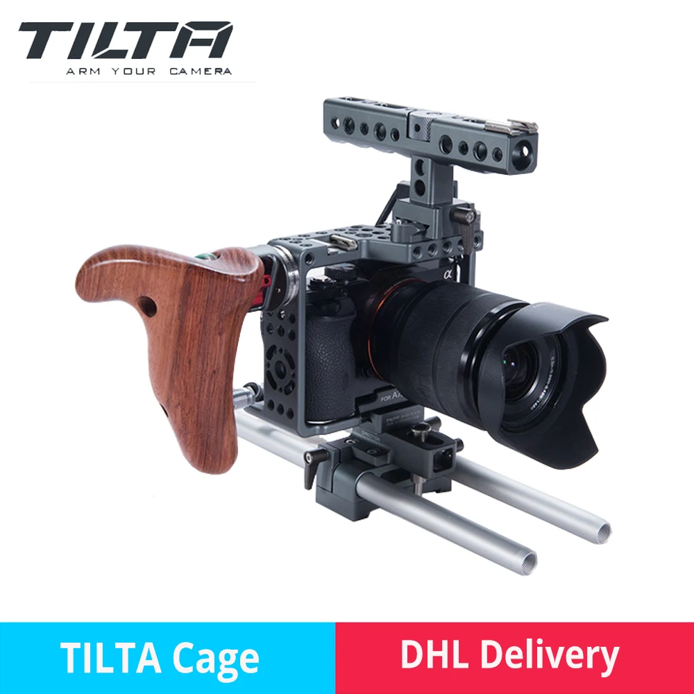 

Tilta Sony Cage A7sii professional DSLR camera Rig Cage with Baseplate Wooden Handle Top Handle For SONY A7 A7S A7S2 A7R A7R2