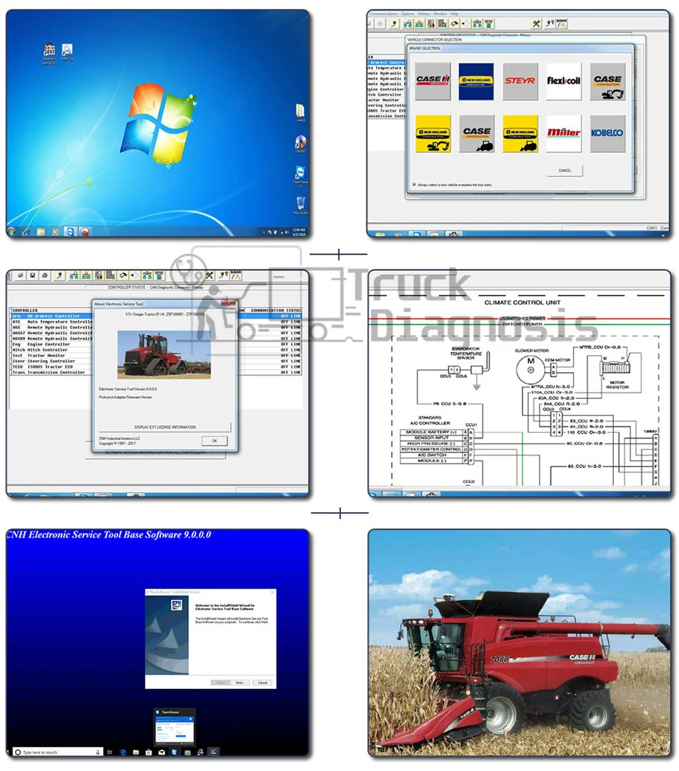 9,1 CNH EST диагностический Комплект New Land электронные сервисные инструменты+ Toughbook CF19