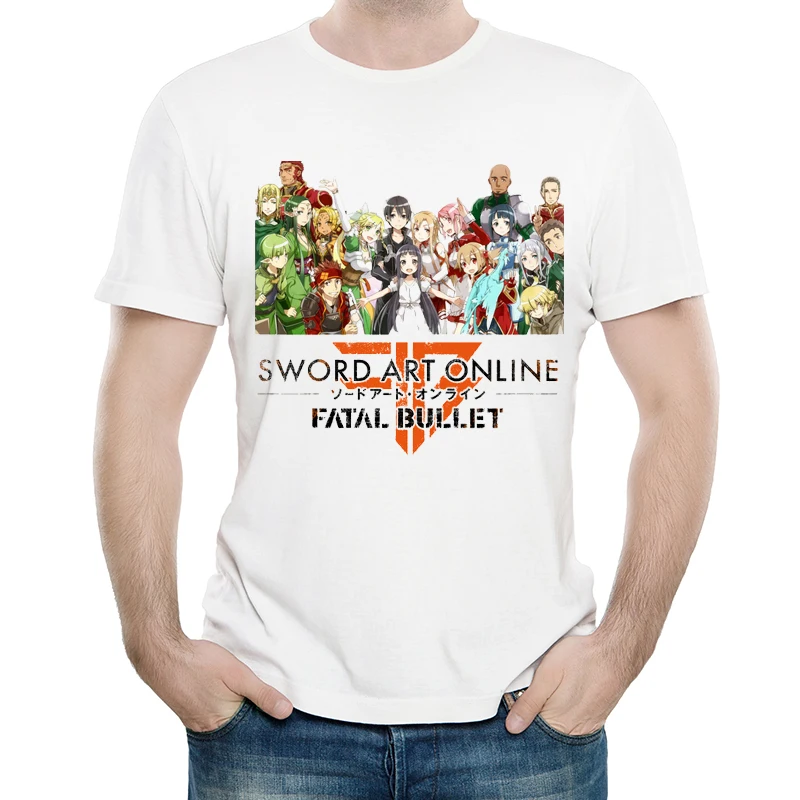 Sword Art Online футболка белого цвета Мужская мода короткий рукав аниме Майки футболки