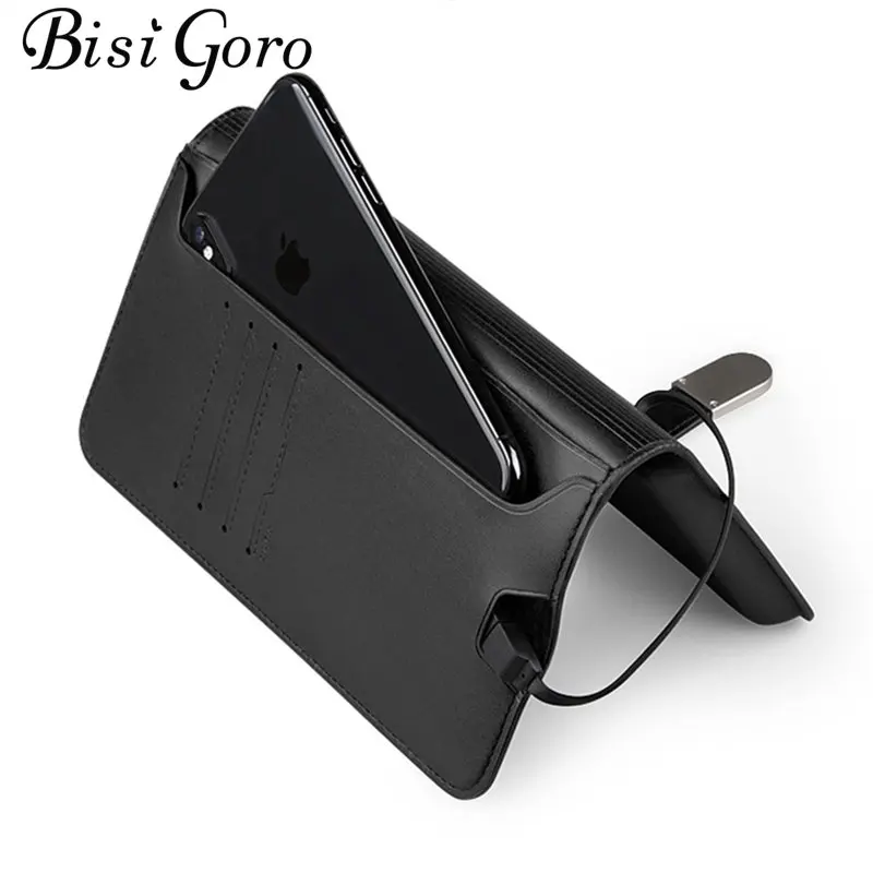 

BISI GORO 2019 Charging Wallet Unisex Long Smart Wallet With USB Ipone And Android Capacity 8000 mAh And 16G U Disk Dropshipping