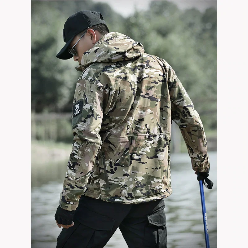 Sharkskin Waterproof Men's Soft shell Jackets Hunting Tactical Coat Jacket  Pants
