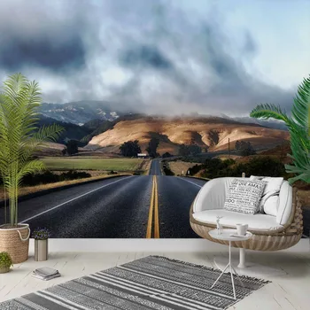 

Else Mountain Highway Road Way Nature Floral 3d Photo Cleanable Fabric Mural Home Decor living Room Bedroom Background Wallpaper