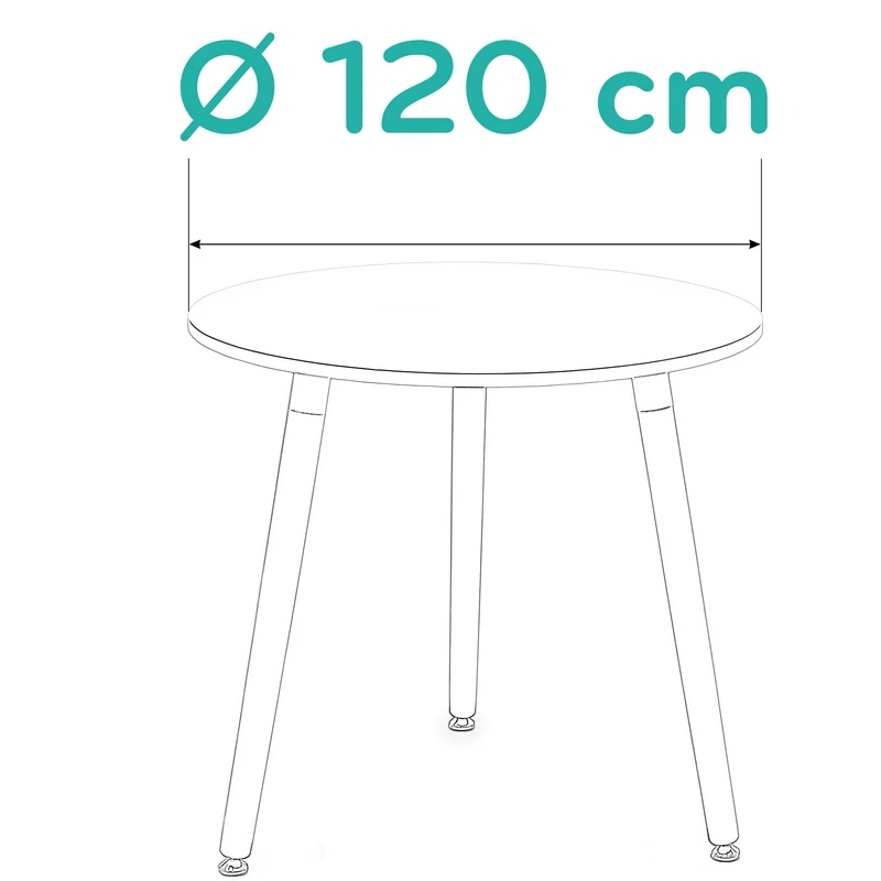 94928 Barneo Т-12 интерьерный обеденный стол МДФ на деревянных ножках круглый стол кухонный стол мебель для кухни столик для кофе журнальный столик черный стол для дачи круглый стол по России - Цвет: Diameter 120cm