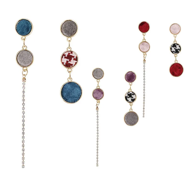 

2019 Fashion Woman Earrings Asymmetric Round Pendant Jewelry Metallic 925 Silver Dangle Earrings Jewelry