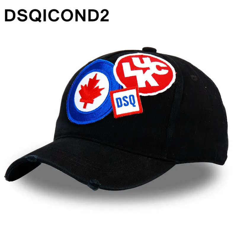 Из хлопка и с аппликацией в виде цифры Бейсбол Кепки s буквы DSQ Casquette черный Для