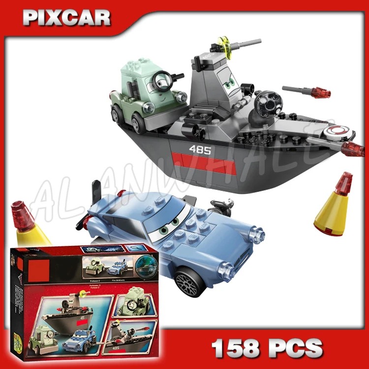 

158pcs New Pixar cars ESCAPE AT SEA Racing flag 10011 Model Building Blocks Chidlren Toys Bricks Compatible With lego