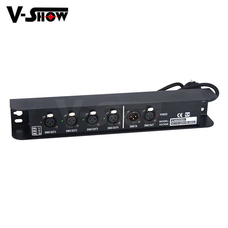 V-show 4 порта DMX сплиттер выход 512x4 каналы для Dj диско сценический светильник