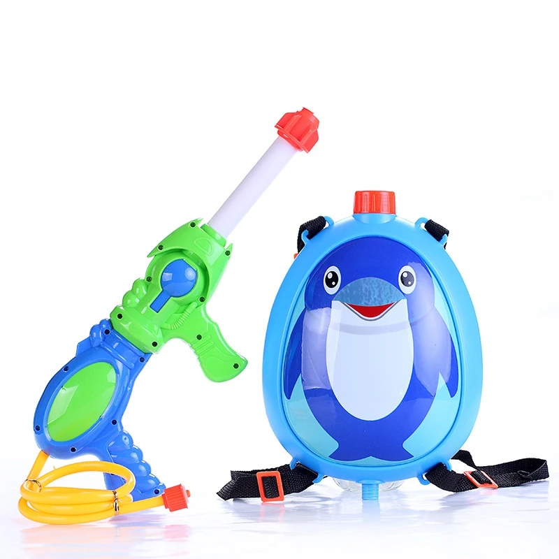 Summer Beach Toys Pressure Water Gun Cartoon Toy Children's Backpack Water Gun for kids