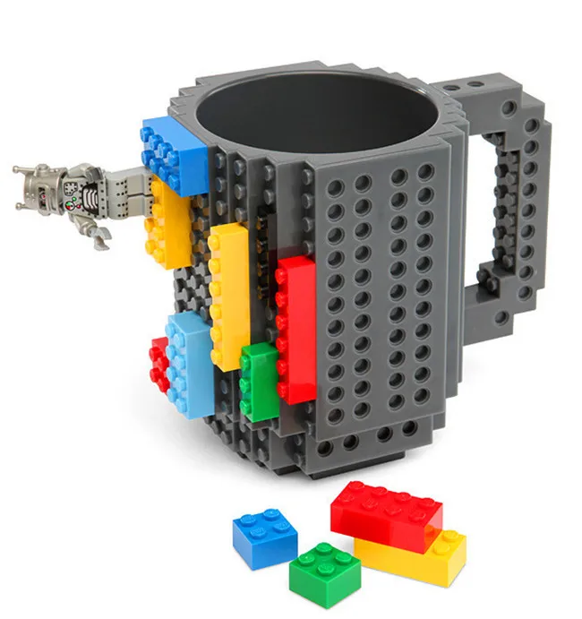 

Fashion creative Five color DIY building blocks assembled cups fun practical coffee mugs assembled building cups children's cup