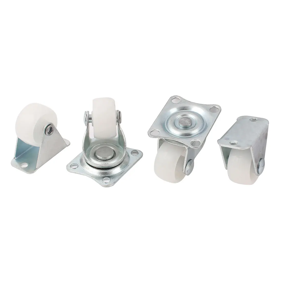 UXCELL 25Mm Dia Market Cart Metal Plate Swivel Wheel Brake Casters Set 4 In 1