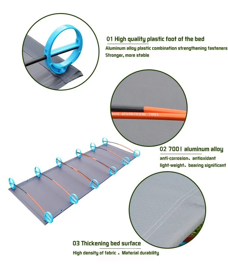 Портативная Сверхлегкая Складная одноместная походная кровать, туристическая кроватка-палатка, кровать из алюминиевого сплава с металлическим каркасом, для кемпинга, туризма, рыбалки, кровати