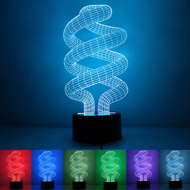 USB Powered Tornado 3D Night Light LED Desk Lamp Touch Key Decoration