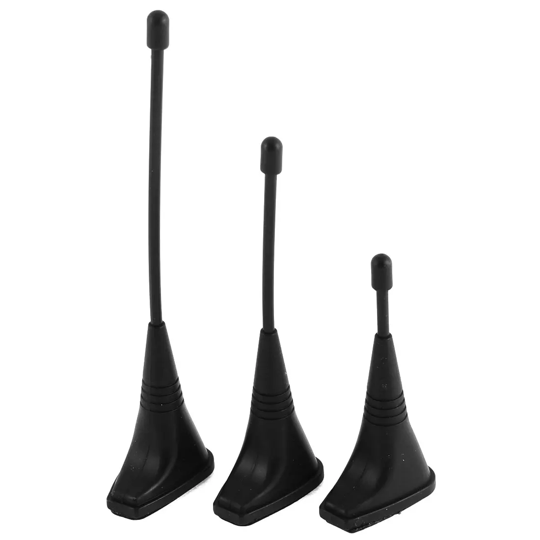 UXCELL 3 In 1 Black Plastic Top Mount Car Roof Dummy Decorative Antenna