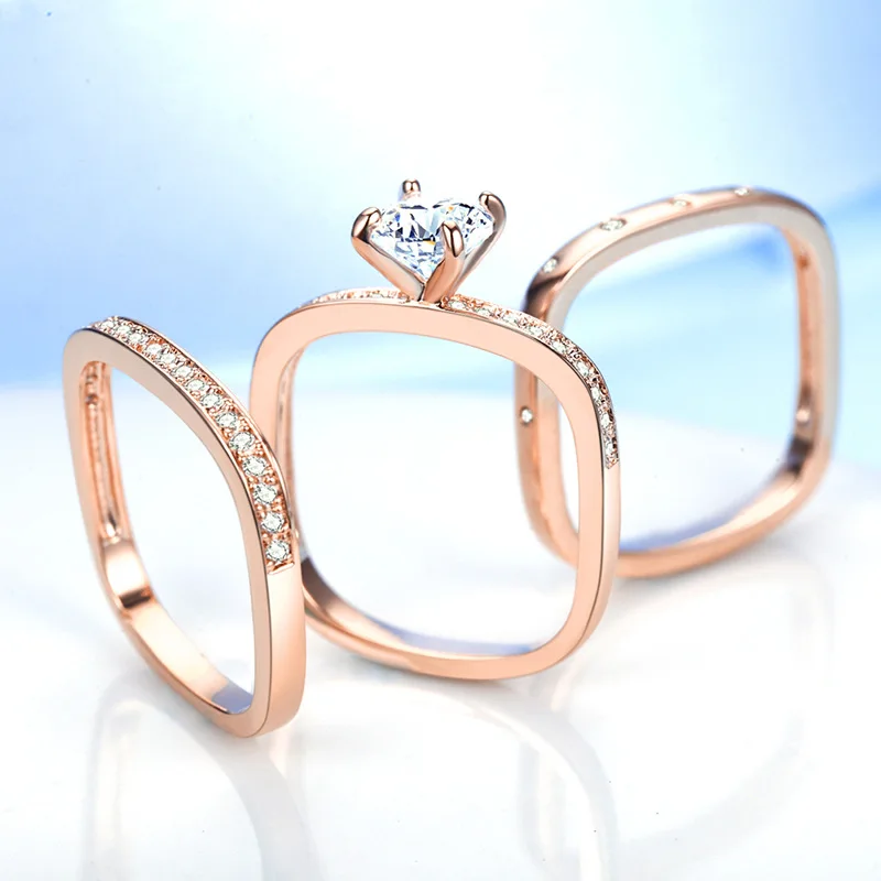 Европейское Серебро 925 пробы 3 кольцо из элементов кольцо женский Кристалл от Swarovski простой темперамент Дикая мода ювелирные изделия