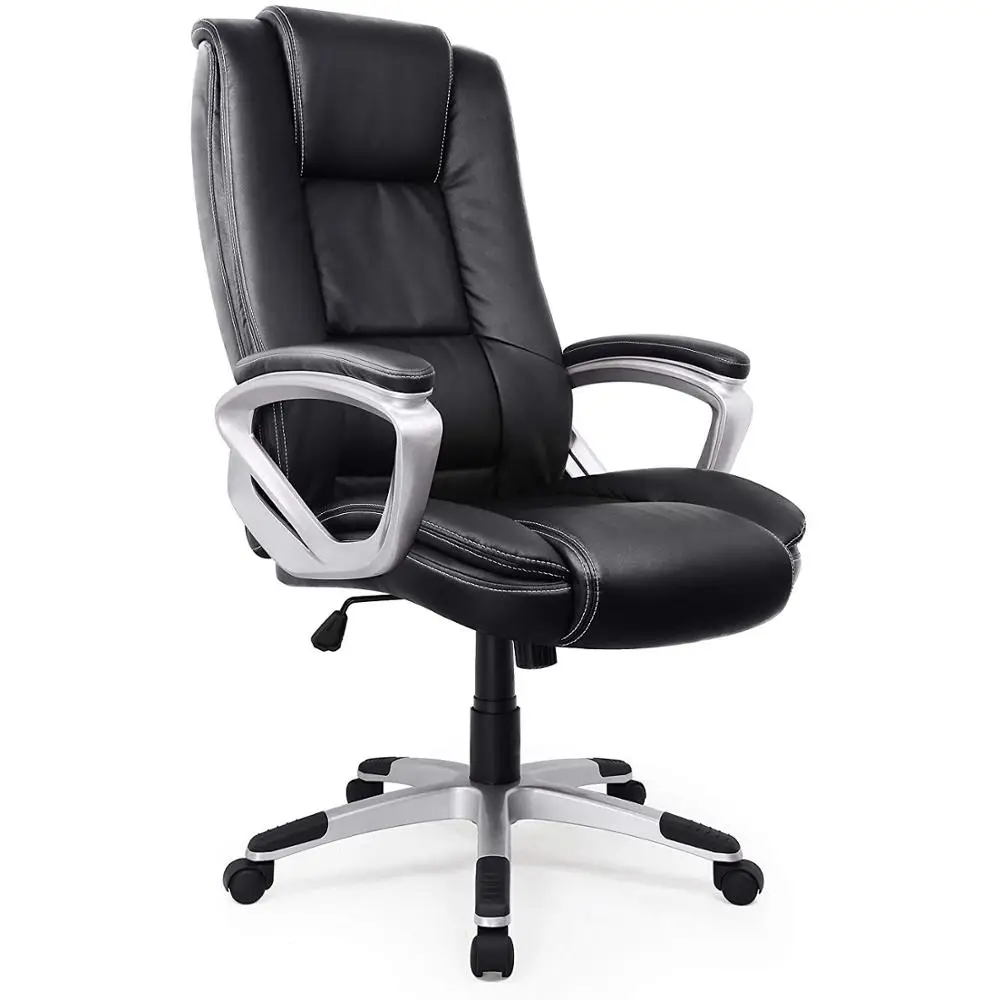 

High-Back Executive Office Chair Faux Leather Large Seat Reclining Computer Desk Chair with Arms Adjustable Seat Height