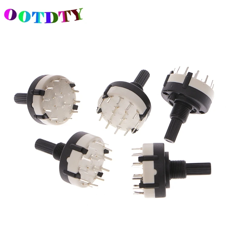 

OOTDTY 5Pcs/set 4P3T 4 Pole 3 Position 6mm Shaft Diameter Band Selector Rotary Switch Drop Shipping Support