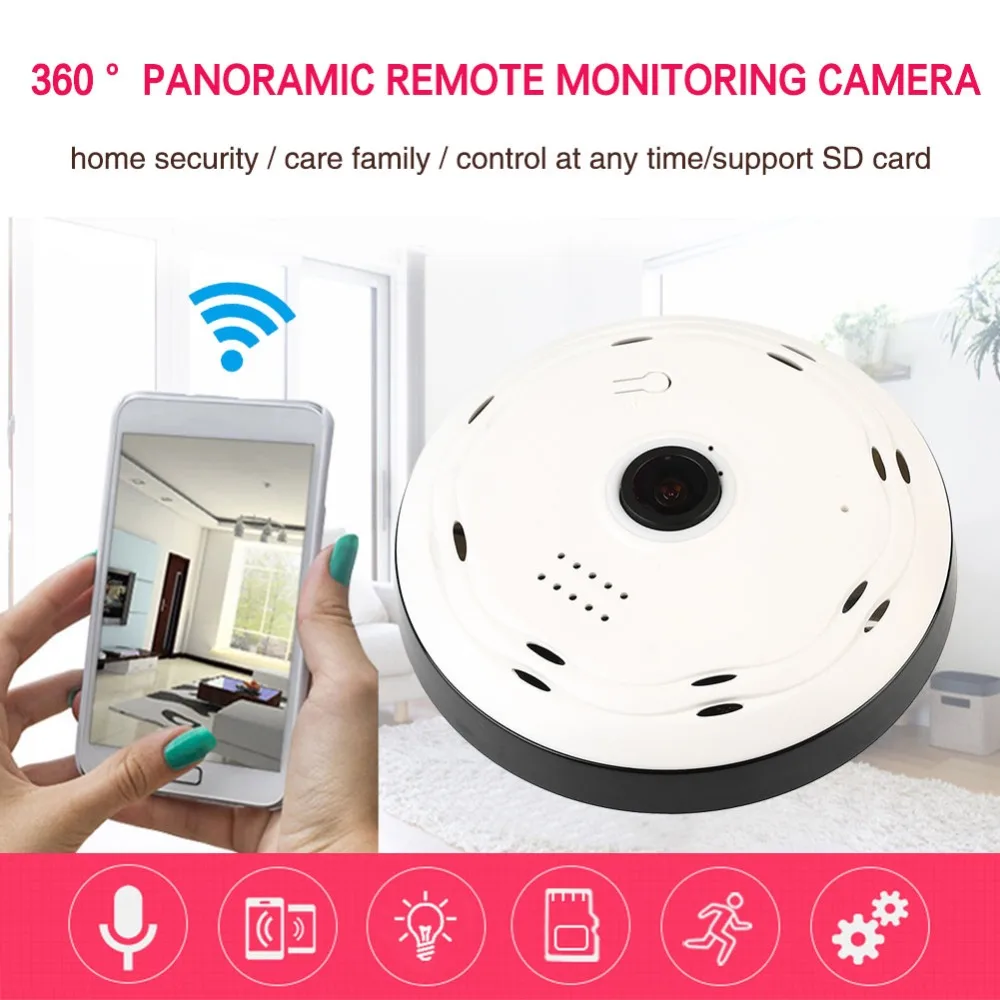 960P Wifi Camera 360 Degree Panoramic Camera 2MP Home Security Video Surveillance Night Vision Fisheye Surveillance Network