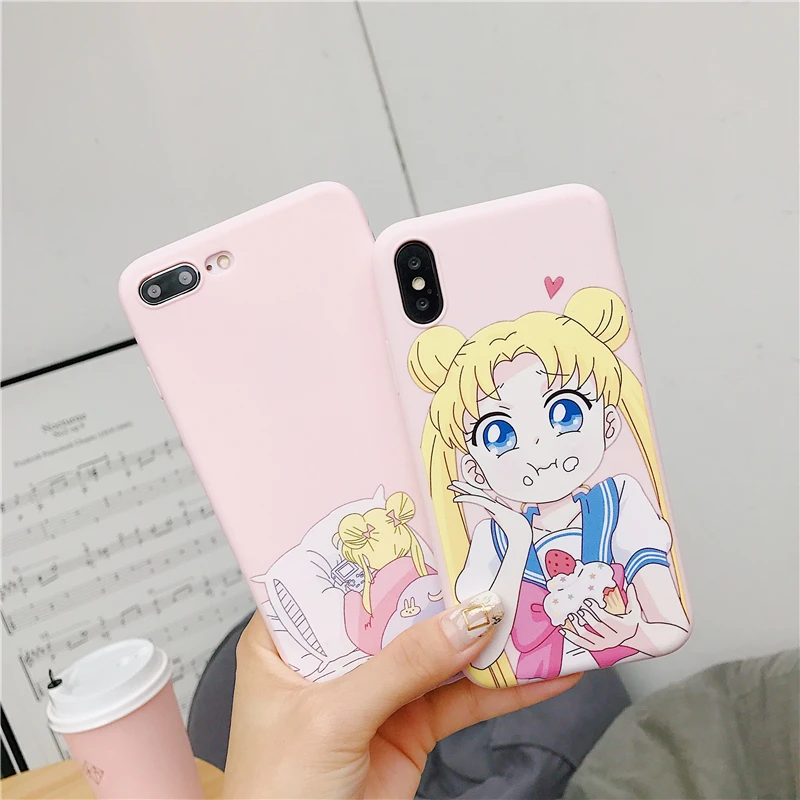 

Niceking Sailor Moon Pattern Candy Phone Case For iPhone X Case For iPhone 8 7 6 6s Plus Case Cute Cartoon Soft TPU Cover Cases