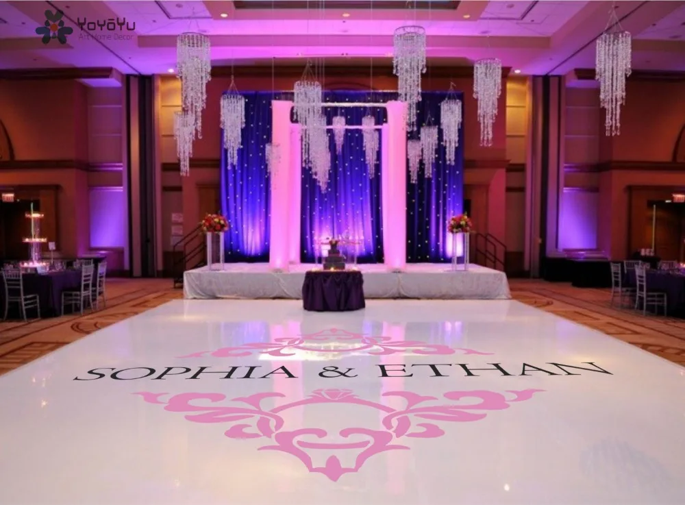 Wedding Dance Floor Decal Vinyl Sticker Custom Name Suit For Wall