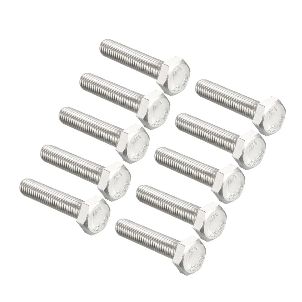 

UXCELL 10Pcs M6 Bolt Thread 30mm 304 Stainless Steel Hex Head Screws Bolts Fastener Hardware For Home Office Appliance Bolt