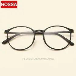 Новый Изысканный круглые очки кадр полноценно вольфрама titanium пластиковые стали модные плоские очки мужские и женские ретро очки кадр