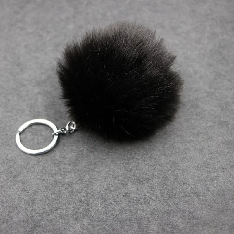 Handmade Fluffy Pom Pom Balls Keychain For Women Bag Rabbit Fur Key Chains Chaveiro Sleutelhanger Pompom Keyrings Llavero Pompon