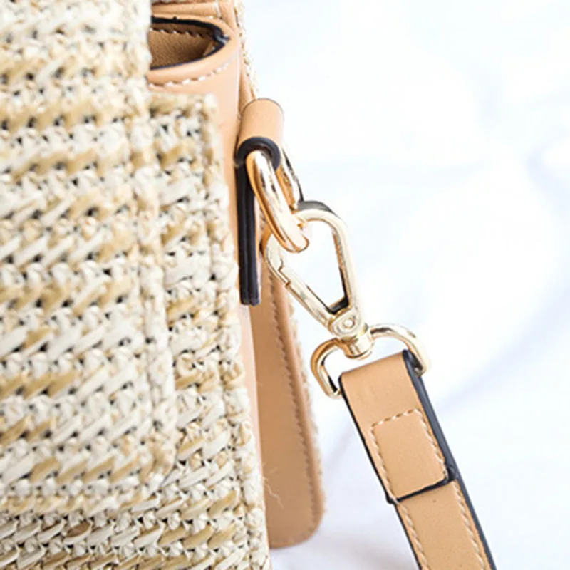Women Summer Beach Straw Bags Female INS Popular Handbag Fashion Lady Shoulder Bag Ring Travel Knitted Crossbody Bolsa SS3171 (4)