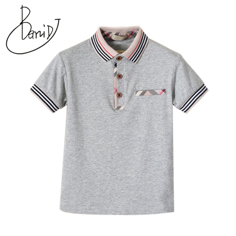 

Children T-Shirts Boys Turn-Down Collar Short Sleeve Cotton T-Shirts Kids 4 Color For 1-5T Fashionable Luxury Clothes Tee Shirt