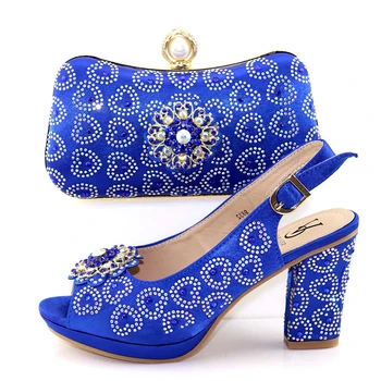 

Royal shoes with matching clutches bag set italian shoes and bag set for african aso ebi wedding party free shipping SB8399-2