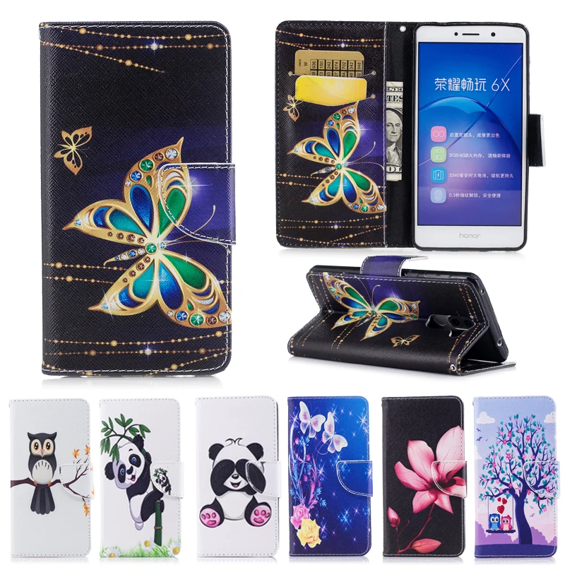 

For Huawei Honor 6X Case Flip Leather Wallet For Huawei Honor 6X Case Cover Luxury PU Stand Card Slot Magnetic Phone Cases