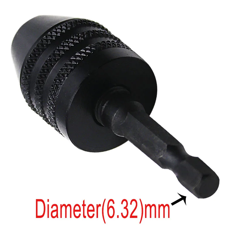 0,5-6,3 мм черный Быстрозажимной Сверлильный Патрон Отвертка ударный Драйвер адаптер шестигранный хвостовик сверла диаметр электроинструменты