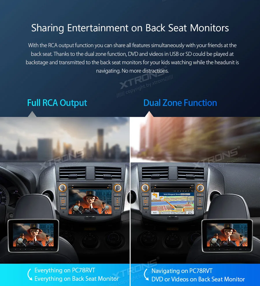 Clearance XTRONS 7" Android 8.1 Car DVD Multimedia Player GPS Navigation RCA Radio USB for Toyota RAV4 2006 2007 2008 2009 2010 2011 2012 2