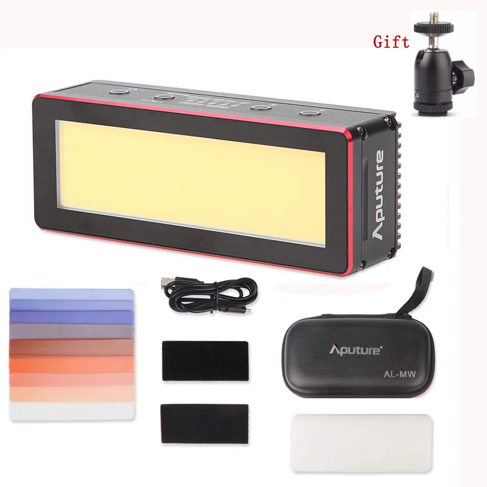 US $209.00 Aputure ALMW 10W Waterproof Mini LED Light BuiltIn Lithium Battery IP68 10M 5500K CRI 95 Daylight With 6 Gels