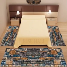 Else 3 шт. темно-синий коричневый серый камни винтажный 3d принт Нескользящая микрофибра моющийся Декор Спальня Площадь Ковер Набор ковриков