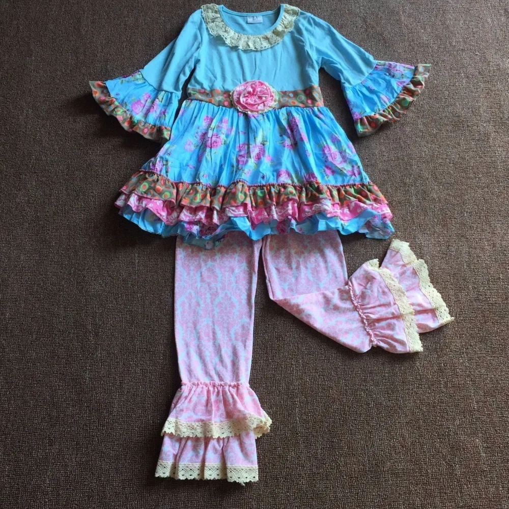 

Fall Ruffle Sleeve Pants Cute Princess Clothing Cotton Baby Girl Sets Infant Habiliment Children Fashion clothing Kids Apparel